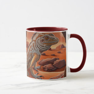 Taza Escena de vida silvestre de Iguana Lizard en Austr