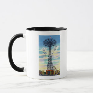Taza Escena del d3ia del salto de paracaídas del parqu