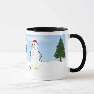 Taza Escena del invierno del husky siberiano