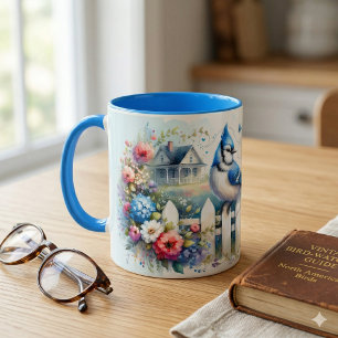 Taza Escena del jardín de la valla de la cabaña de arre