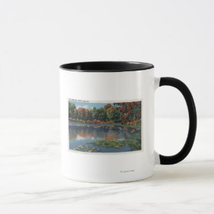 Taza Escena del lago Idaho con Lily PadsIdaho