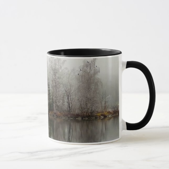Taza Escena del lago y del árbol winter de Austria (Derecha)