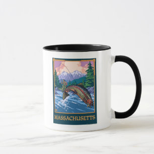 Taza Escena del pescador de MassachusettsAngler