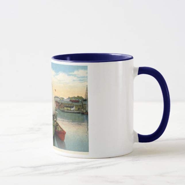 Taza Escena del puerto, Gloucester, vintage de las (Derecha)
