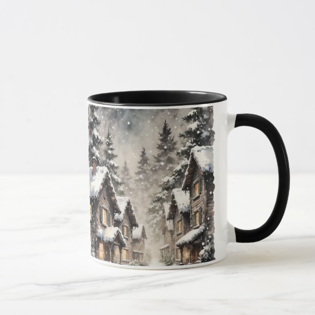 Taza Escena Invernal Nevada (Derecha)