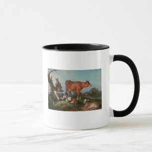 Taza Escena pastoral con un cowherd