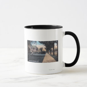 Taza Escena residencial en la impulsión de la orilla