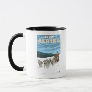 Taza Escena Sledding del perro - curry, Alaska