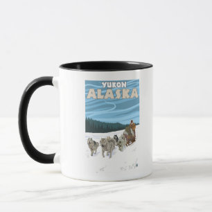 Taza Escena Sledding del perro - el Yukón, Alaska