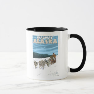 Taza Escena Sledding del perro - Skagway, Alaska