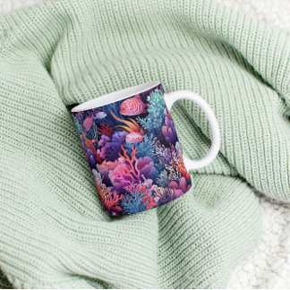 Taza Escena submarina colorida del arrecife de coral en