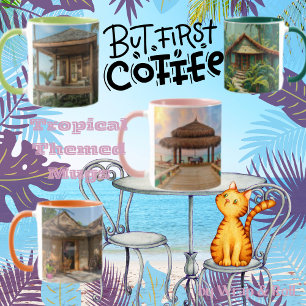 Taza Escena tropical de playa