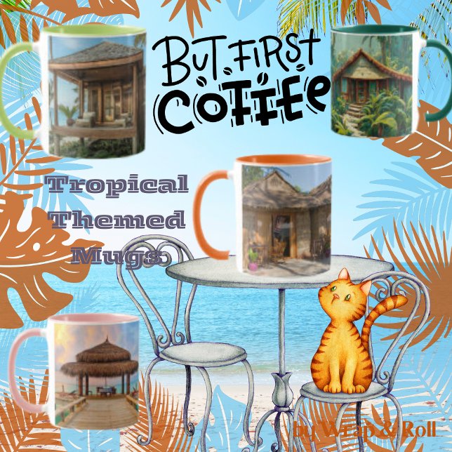 Taza Escena tropical de playa (Subido por el creador)