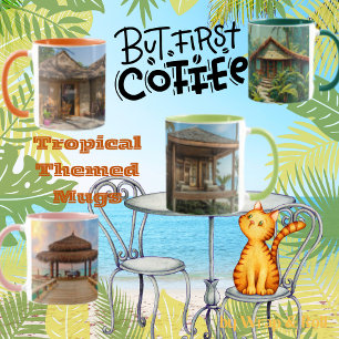 Taza Escena tropical de playa