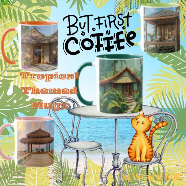 Taza Escena tropical de playa (Subido por el creador)