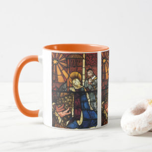 Taza Escena vintage de la Natividad de Navidad en Vidri
