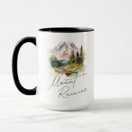 Taza Escenario de acuarela de Mount Rainier