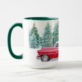 Taza Escenario de invierno de coche vintage personaliza