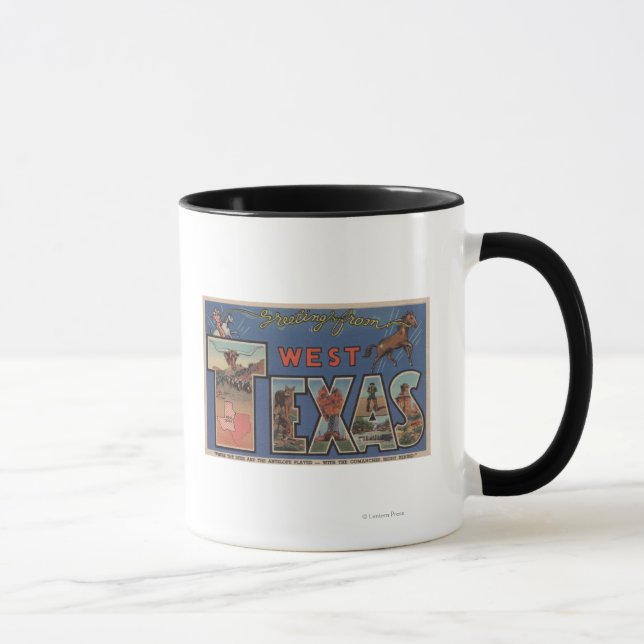Taza Escenas de letras grandes de Texas (Occidental) (Derecha)