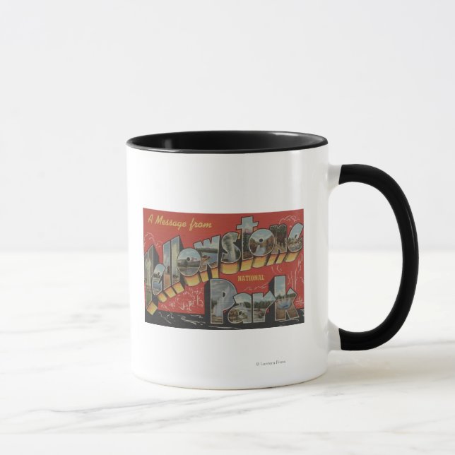 Taza Escenas de letras grandes - Parque Nat'l Yellowsto (Derecha)