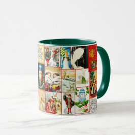 Taza Escenas navideñas vintage y collage de temas