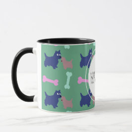 Taza Escocia Terrier Bones Monograma Nombre Combo Mug