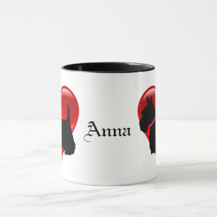 Taza Escocia Terrier corazón rojo/Isla de amor verde r