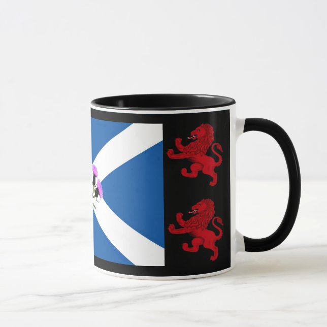 Taza Escocia, Thistle, bandera de St. Andrews, león Ram (Derecha)
