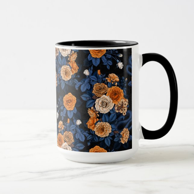 Taza Escondido en los rosas, naranja y azul (Derecha)