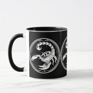 Taza Escorpio Astrología Signo Zodiacal Escorpión Negro