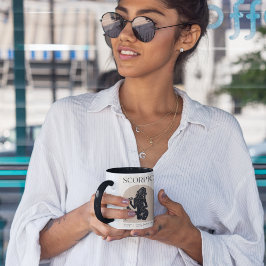 Taza Escorpio Diseño Zodiaco Femenino Marrón Negro 15 O