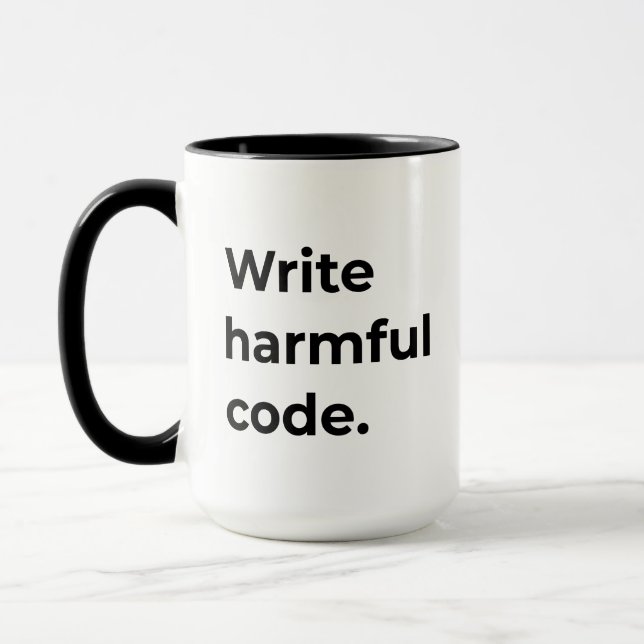 Taza Escribir código dañino Codificación divertida (Izquierda)
