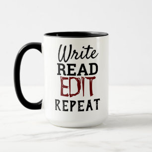 Taza Escribir, Leer, EDITAR, Repetir