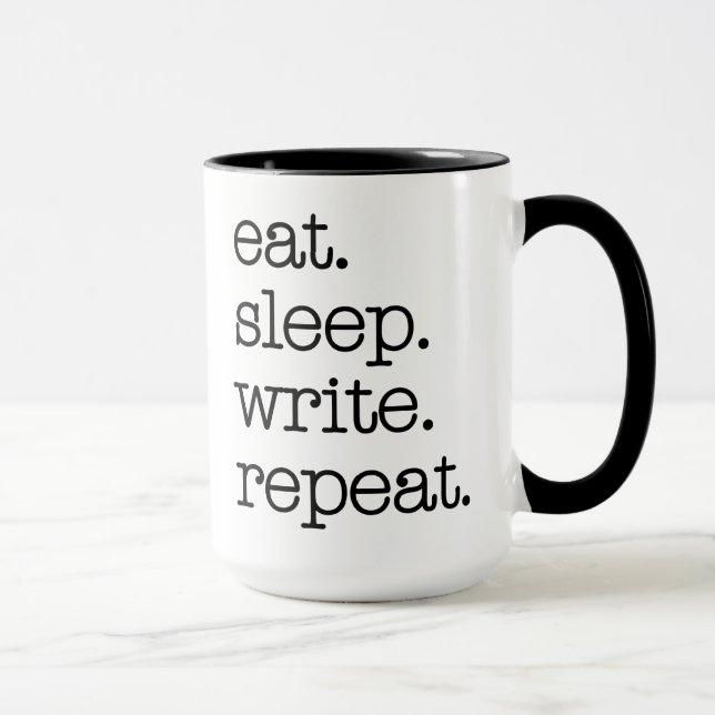 Taza Escritor escritor literario regalo Comer escritura (Derecha)