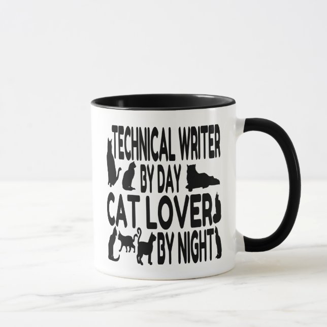 Taza Escritor técnico de Cat Lover (Derecha)