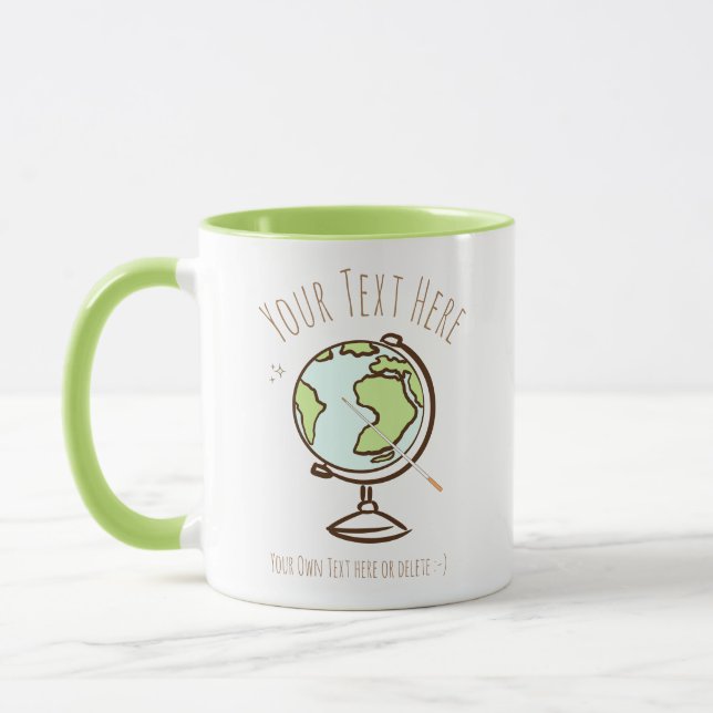 Taza Escritorio Globe. Profesor de Geografía. Plantilla (Izquierda)