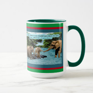Taza Escritura de elefantes de vacaciones Luke 6:31 Mug
