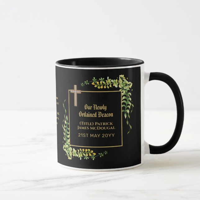 Taza Escritura de regalo de diácono ordenado recienteme (Derecha)