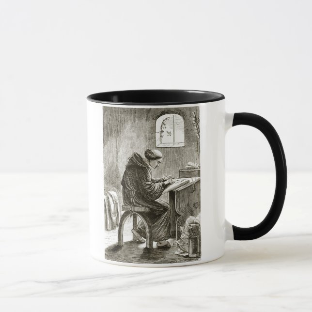 Taza Escritura del St. Vincent en su célula en Ferins, (Derecha)