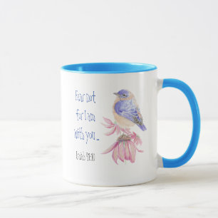 Taza Escritura inspiradora Isaiah 40:10 Pájaro Azul