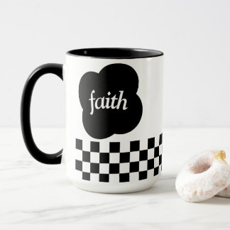 Taza Escritura simple en blanco y negro con dos tonos