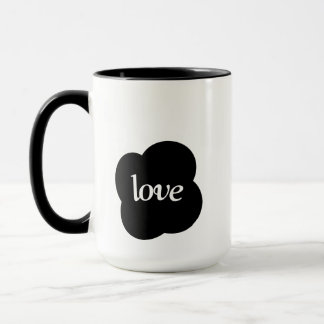 Taza Escritura simple en blanco y negro con dos tonos
