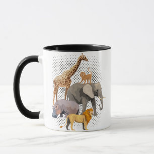 Taza Escuadrón Safari Africano Animales Graciosos Zooló