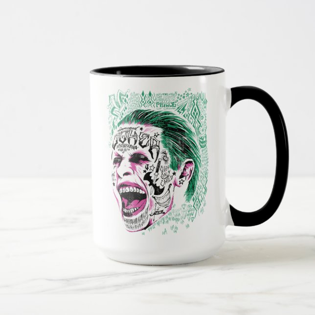 Taza Escuadrón suicida | Esbozo de cabeza de bromista d (Derecha)