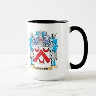 Taza Escudo de armas de Carson - escudo de la familia
