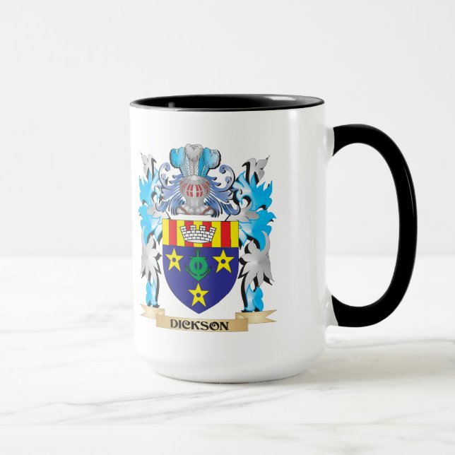 Taza Escudo de armas de Dickson - escudo de la familia (Derecha)