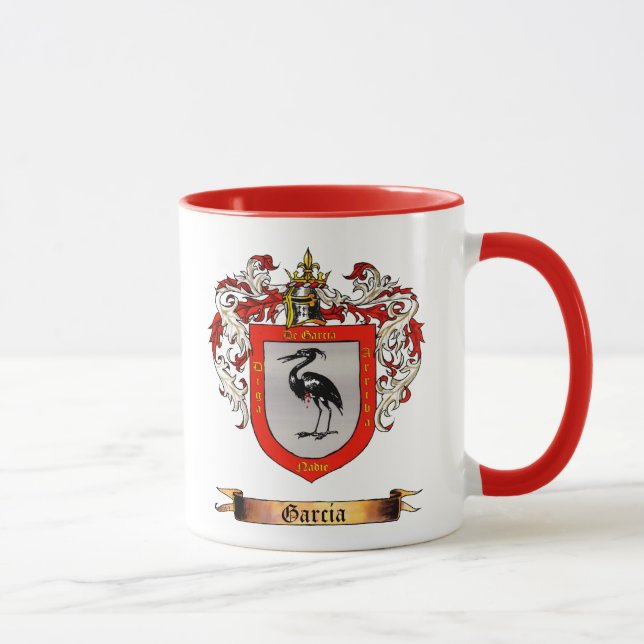 Taza Escudo de armas de García - Personalice el nombre (Derecha)