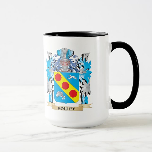 Taza Escudo de armas de Holley - escudo de la familia (Derecha)