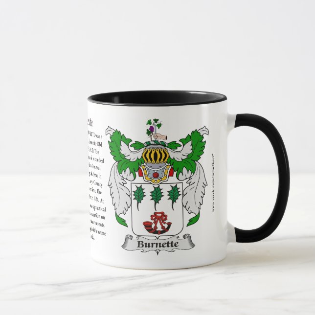 Taza Escudo de armas de la familia de Burnette (Derecha)