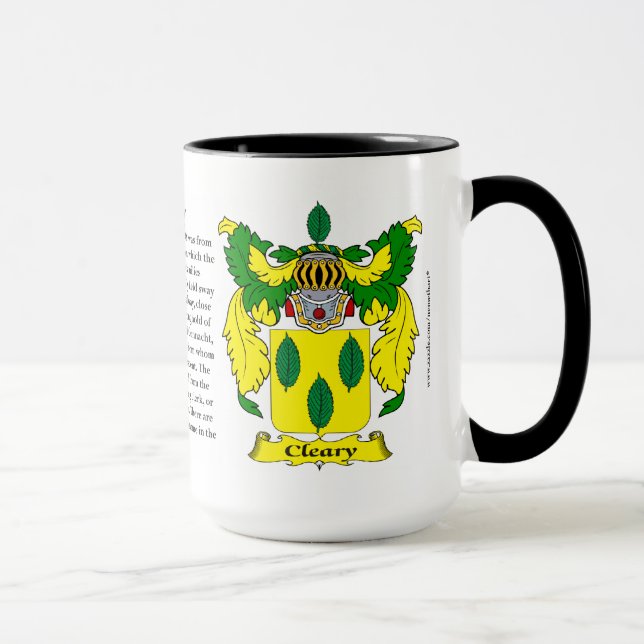 Taza Escudo de armas de la familia de Cleary (Derecha)